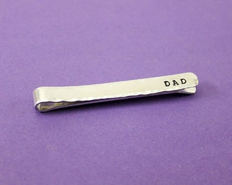 Personalized Tie Clip - Stamped Tie Bar - Father's Day Gift - Groom - Father of the Bride Gift - Dad Gift  - Engraved Tie Clip - Groomsmen