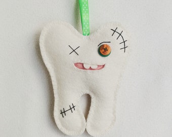 Tooth Fairy pillow for boys, Tooth Monster with pocket, felt, kids, children gift