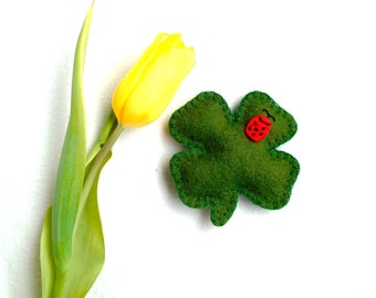 Shamrock ornament felt,St. Patrick's Day clover, Irish Baby Shower gift, Irish Wedding Favor, Irish Party decoration