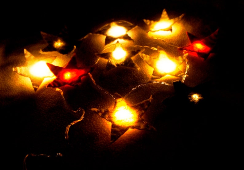 Star Felt String Lights Star Night Light Felt Nursery Light Etsy