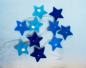 Star Felt String Lights, Star night light felt, nursery light, Christmas light, twinkle lights, Christmas decor, twinkle light garland