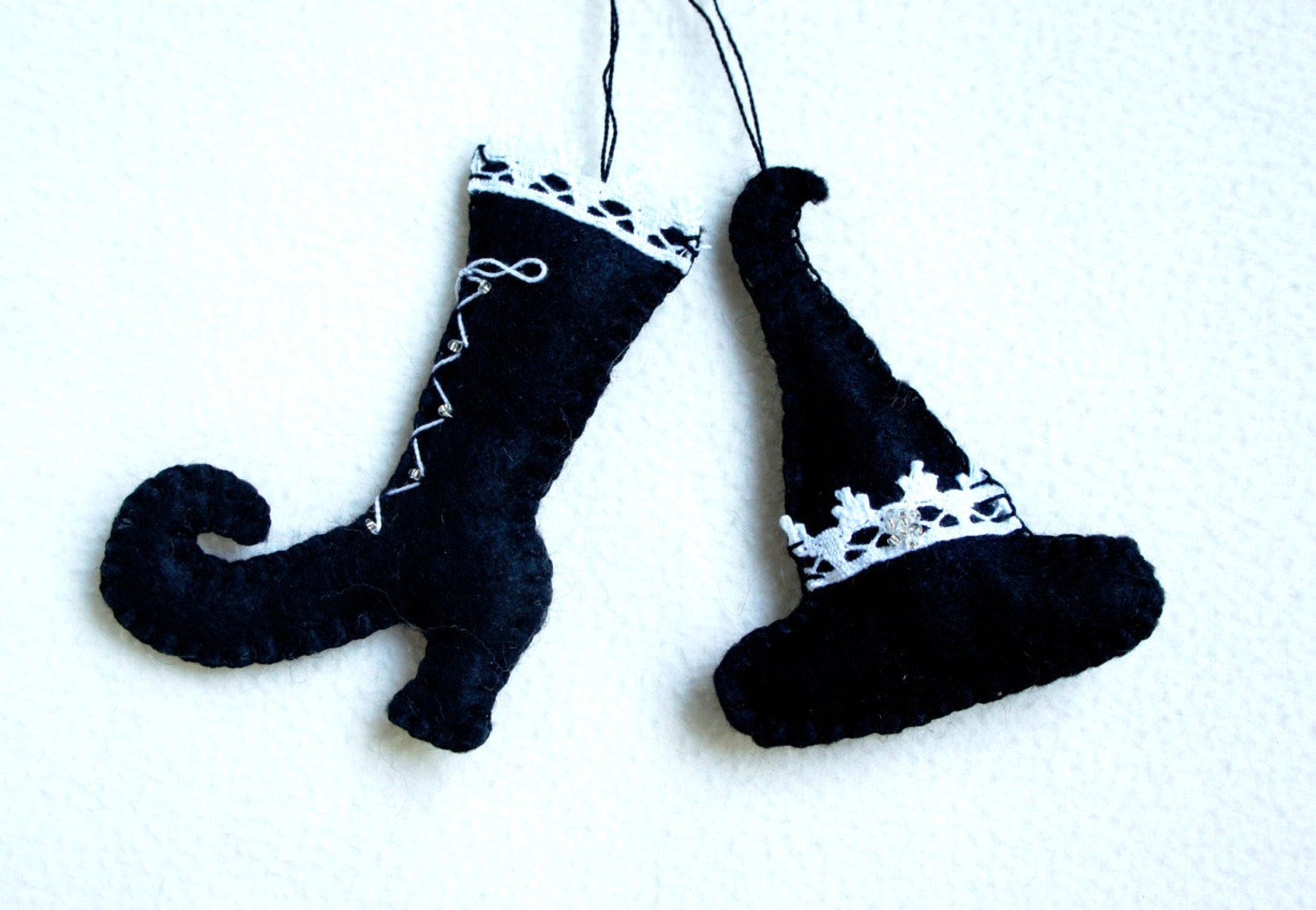 Adorno Halloween fieltro set de 2 bota y sombrero de bruja Etsy