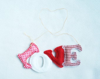 Love Felt letters, Alphabet Letters, wedding decor, Valentine's day, i love you