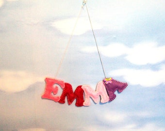 Name banner felt, girl, Felt letter, Alphabet Letters, custom name banner, Nursery Name Banner, hanging decor, name garland, personalized
