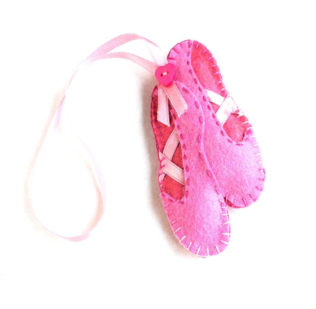 Ballet Slippers Felt Ornament, Pink, Ballerina Shoes, Girl, Ballet