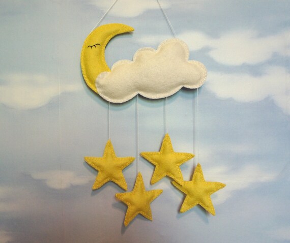 Bebe Movil Fieltro Nube Luna Estrella Buena Ventana De Etsy Bebe Movil Fieltro Nube Luna Estrella Buena Ventana De Etsy