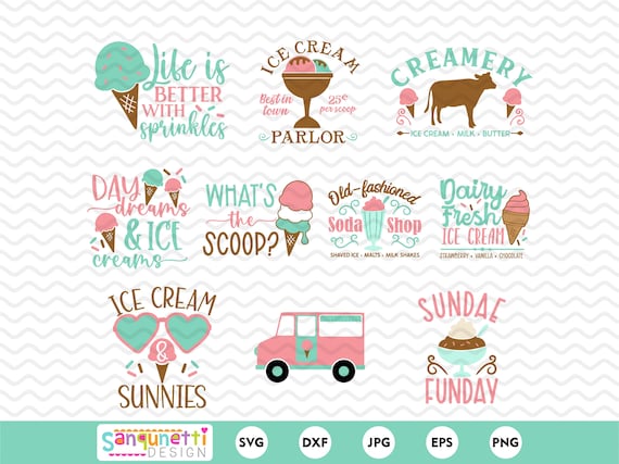Ice Cream SVG Clipart Bundle: Summer Designs (Digital Download)