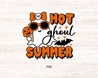 Hot Ghoul Summer PNG – Halloween Summer Ghost Sublimation