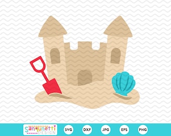 Sand castle SVG and PNG, summer beach digital art instant download
