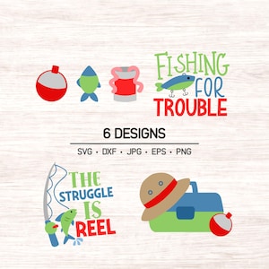 Fishing clipart, digital fishing clip art