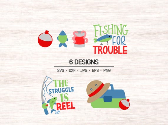 Fishing clipart, digital fishing clip art, fisherman graphics instant download