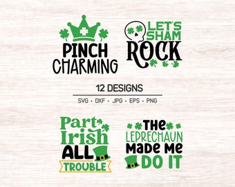 Paquete de imágenes prediseñadas SVG para el Día de San Patricio: Lucky Irish Designs