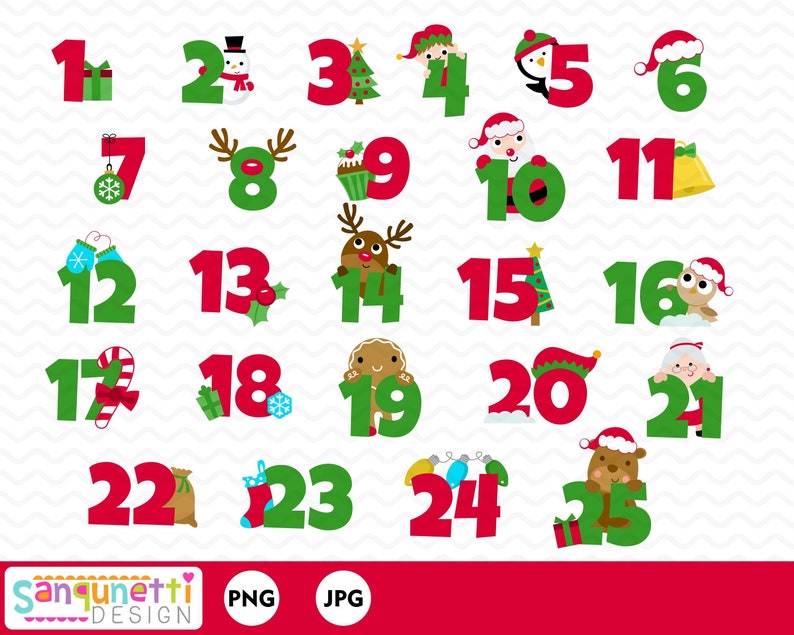 25 days of christmas clipart christmas numbers christmas