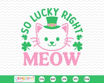 Gato de San Patricio SVG: Diseño para niños afortunados (Descarga digital)
