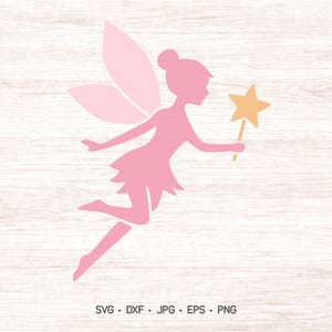Fairy Silhouette SVG – Girl Fairy with Wand Cut File