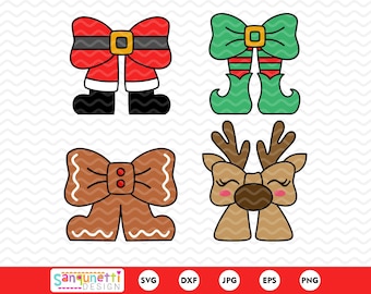 Christmas Bows SVG and clipart Bundle