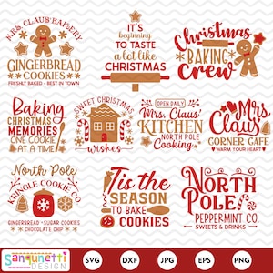 Weihnachtsbäckerei SVG Bundle, Mrs Claus SVG, Weihnachtsbäckerei Clipart