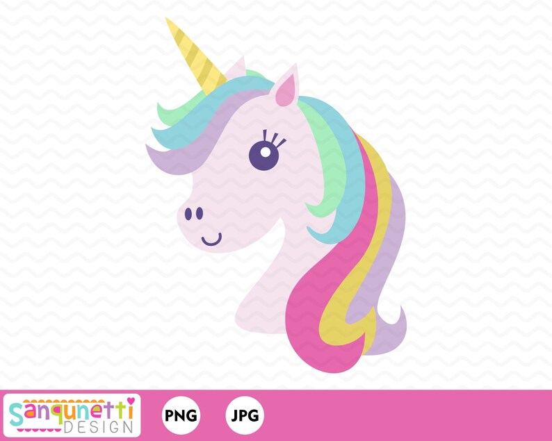 Unicorn clipart unicorn head digital art instant download ...