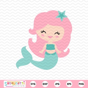 Mermaid girl Summer SVG, girls cutting file for silhouette and cricut