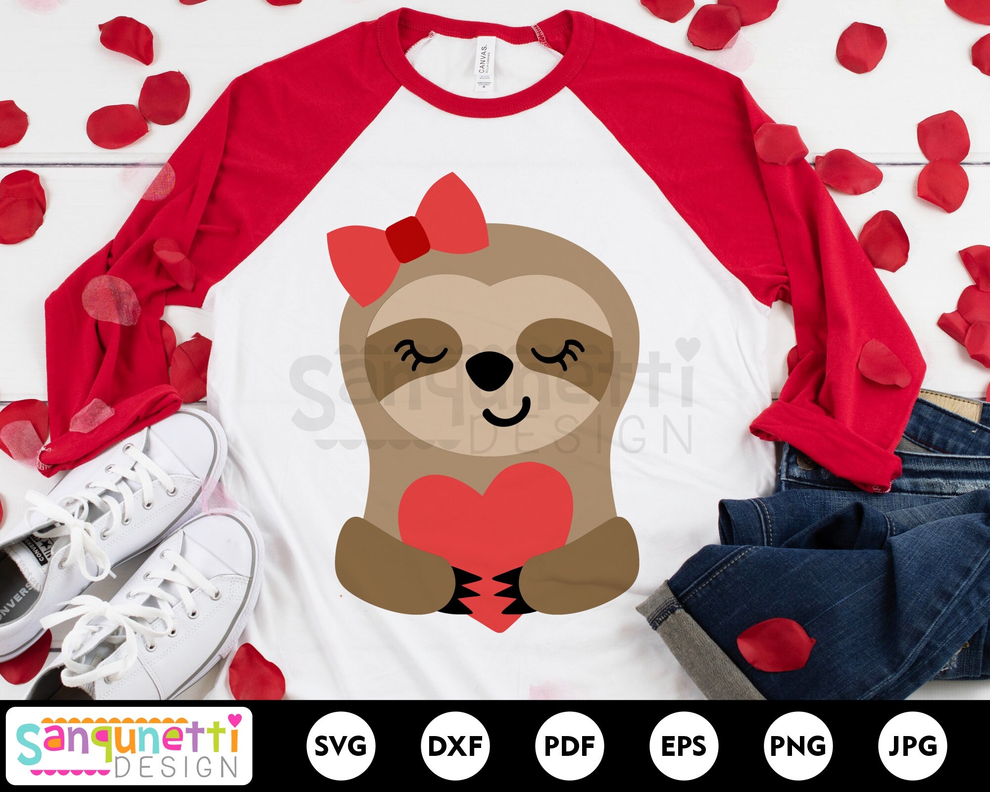 Download Valentine Sloth Svg Cut File For Girls Printable Cutting Etsy