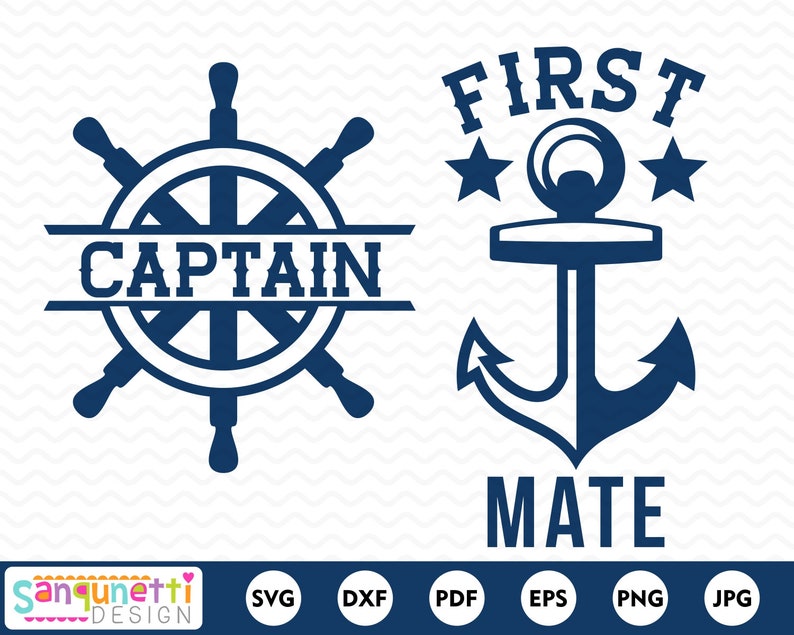 Download Captain and First Mate matching SVG family or couple matching | Etsy