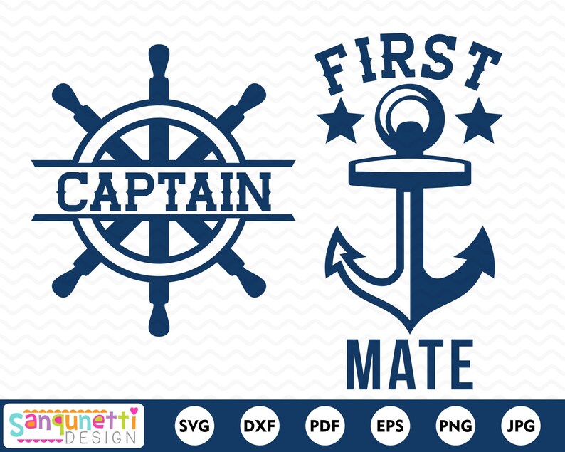 Download Captain and First Mate matching SVG family or couple ...