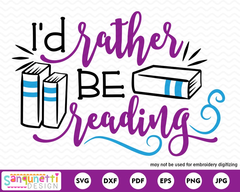 I'd Rather Be Reading Svg Books and School Cut File Book - Etsy