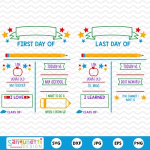 Sinais de primeiro e último dia de aula, volta às aulas SVG