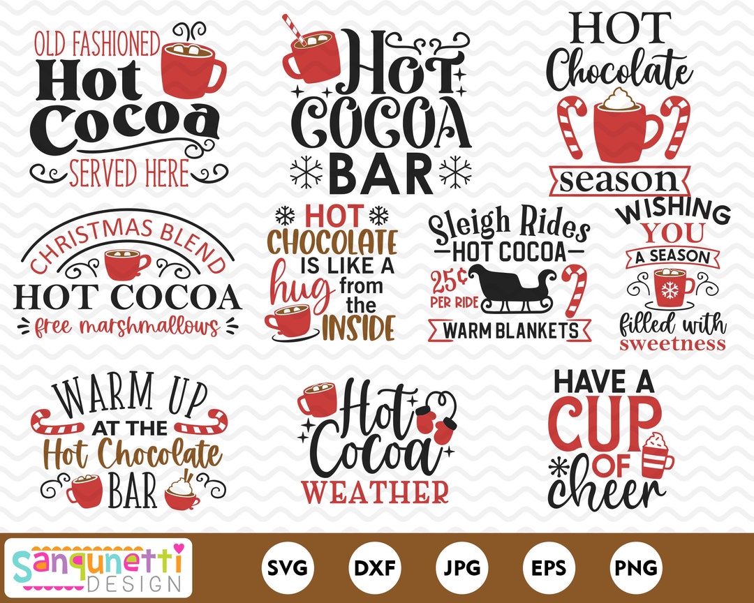 Hot Cocoa Bar SVG Hot Cocoa Clipart Hot Chocolate Bundle - Etsy