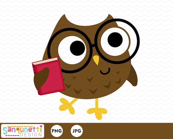 School owl clipart back to school digital art instant | Etsy