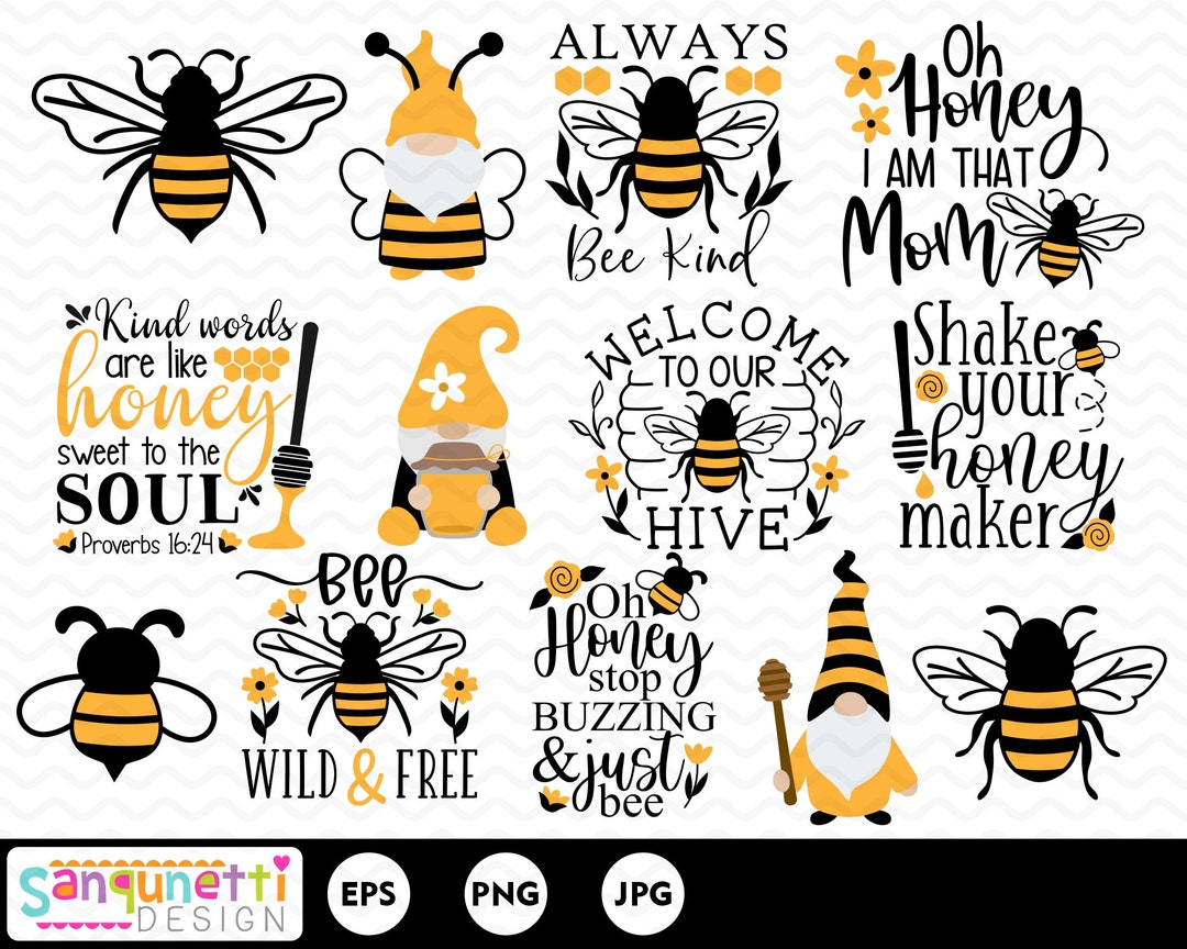 Bee Clipart, Honey Bee Digital Art, Bee Lettering, Png Jpg Instant
