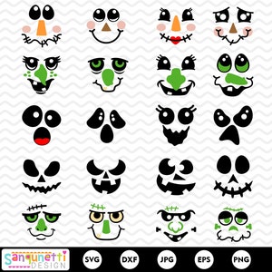 Halloween Faces Bundle, Fall Faces SVG