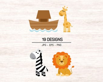 Noah's Ark Clipart, religious digital art instant download