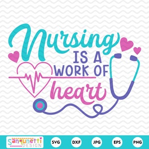 Verpleegkunde is een werk van hart SVG, medisch snijbestand, gezondheidszorgcricut en silhouetbestand