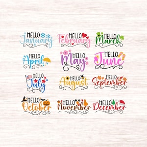 Months of the Year SVG Bundle: Calendar Clipart (digital Download) - Etsy
