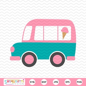 Ice Cream Truck SVG, summer cut file, Ice cream digital art, silhoutte or cricut