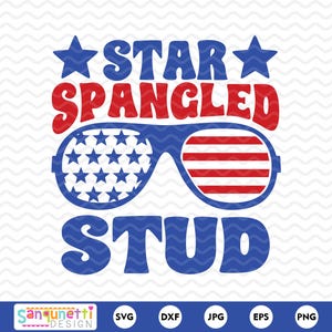 Stern Speckige Ohrstecker SVG | Jungen 4. Juli SVG