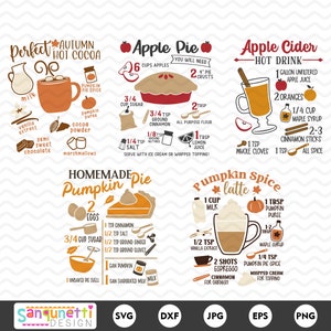Fall recipe SVG Bundle, fall baking SVG