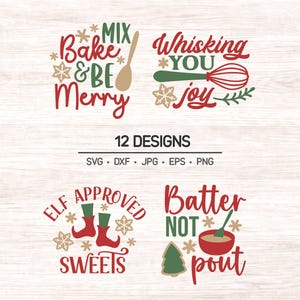 Julbakning SVG-paket | Julbakningsdesigner för kakor