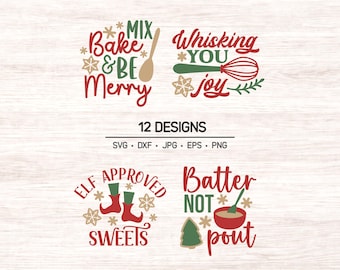 Christmas Baking SVG Bundle | Holiday Cookie Baking Designs