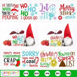 Pacchetto SVG di carta igienica natalizia Ho-Ho-Hilarious - Perfetto per regali di elefante bianco o gag