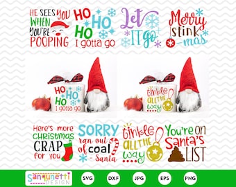 Ho-Ho-Urkomisches Weihnachts-Toilettenpapier-SVG-Bundle - Perfekt für weiße Elefanten- oder Gag-Geschenke