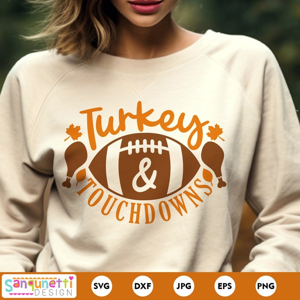 Turkey and Touchdowns SVG Design for Digital Crafting | Score Big this Thanksgiving