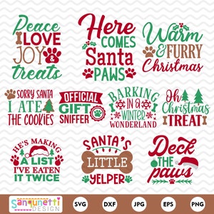 Dog Christmas SVG and clipart, Pet holiday digital art instant download