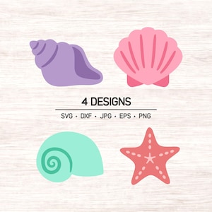 Seashell Clipart Bundle: Beach Shell SVG, Starfish, Conch (Digital Files)