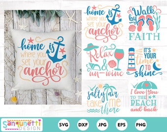 Beach SVG Bundle, Beach Clipart Set,  Beach-Themed Design Bundle