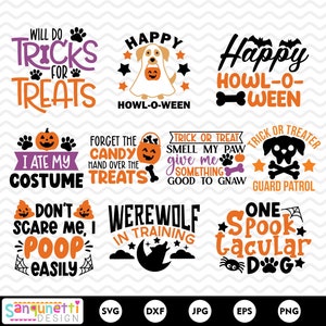 Chien Halloween SVG Bundle, chien Halloween Clipart, automne chien SVG