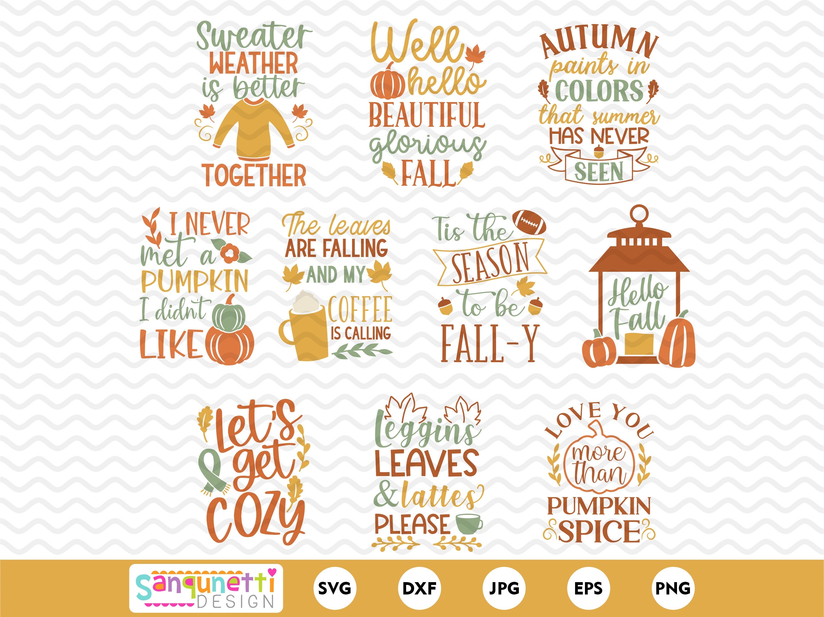 Fall Lettering SVG Clipart: Autumn Quotes (digital Download
