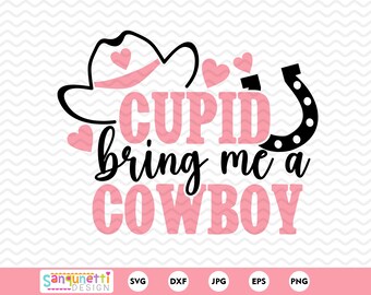Cowboy Valentine SVG Design: Cupid Western Graphic (Digital Download)