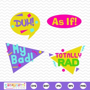80s and 90s retro sayings svg bundle, cut file for silhouette and cricut